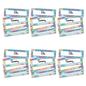 6x 30pc Learning Can Be Fun Growing Minds Adhesive Name Plates 24x8cm