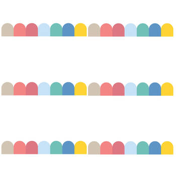6x 12pc Learning Can Be Fun Growing Minds Scalloped Border Pack 90 x 7cm