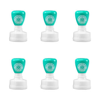 6PK Learning Can Be Fun Bravo-cado Teacher Self-Inking Merit Stamp Blue