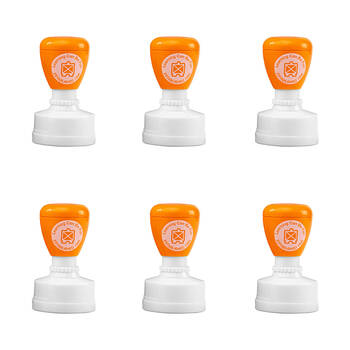 6PK Learning Can Be Fun Bright Idea Self-Inking Merit Stamp Orange