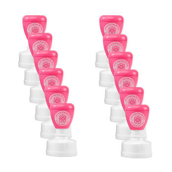 12PK Learning Can Be Fun Beautiful Work Self-Inking Merit Stamp Pink