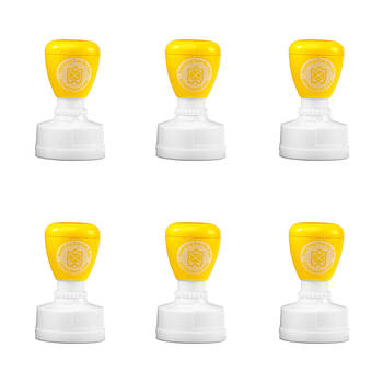 6PK Learning Can Be Fun Excellent Self-Inking Merit Stamp Yellow