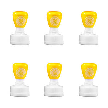 6PK Learning Can Be Fun Great Idea Self-Inking Merit Stamp Yellow