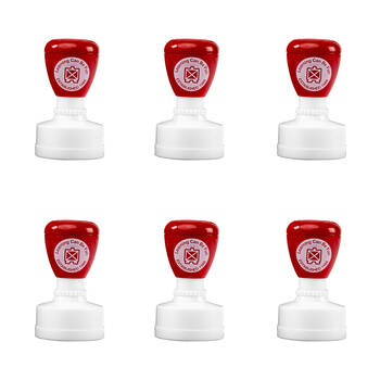 6PK Learning Can Be Fun Moo-vellous Work Self-Inking Merit Stamp Red