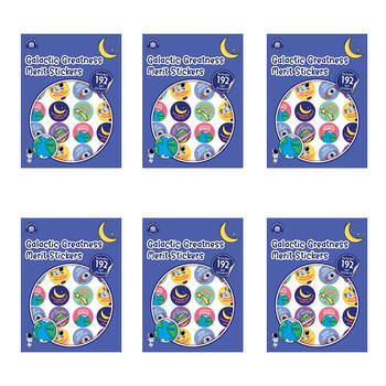 6x 192pc Learning Can Be Fun Galactic Greatness Merit Sticker Book 28mm