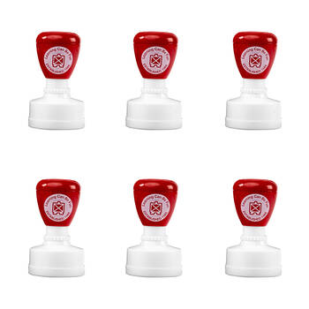 6PK Learning Can Be Fun Spot On Teacher Self-Inking Merit Stamp Red