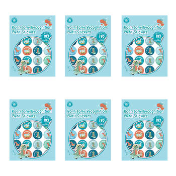 6x 192pc Learning Can Be Fun Roar-some Recognition Merit Sticker Book 28mm