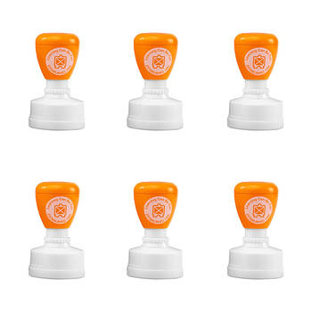 6PK Learning Can Be Fun Science Star Self-Inking Merit Stamp Orange