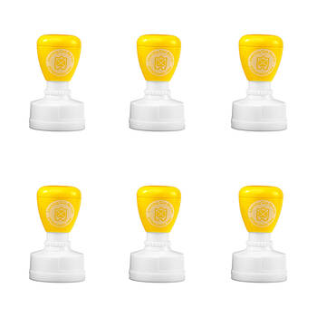 6PK Learning Can Be Fun Super Star Self-Inking Merit Stamp Yellow