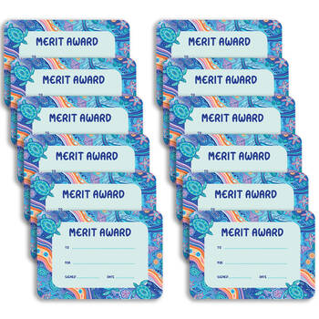 12x 30pc Learning Can Be Fun Ocean Country Merit Award Certificates A5