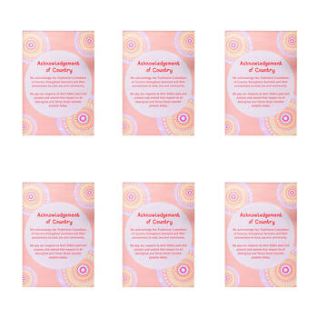 6PK Learning Can Be Fun Sacred Country Acknowledgement of Poster 43x56cm