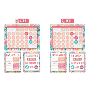 2x 93pc Learning Can Be Fun Calendar Bulletin Board Set Sacred Country