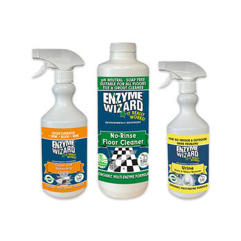 3pc Enzyme Wizard Pet Pack Carpet Spray 750ml/Floor 1L/Urine Stain Cleaner 750ml