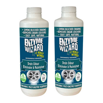 2PK 1L Enzyme Wizard Drain Odour Eliminator & Maintainer