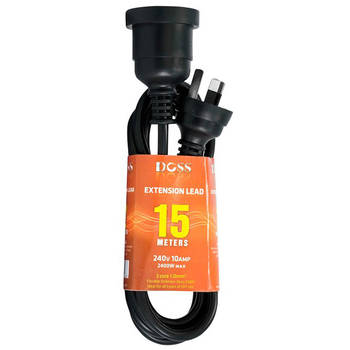 Doss 15M Power Extension Lead Black