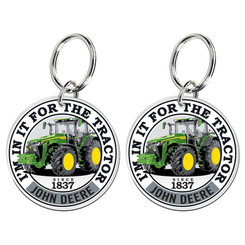 2PK John Deere Custom Shape Key Ring Graphic Premium Acylic