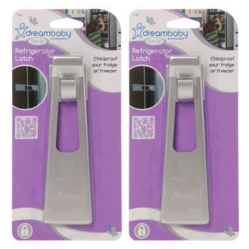 2PK Dreambaby Baby Safety Refrigerator & Appliance Latch - Silver
