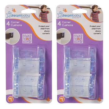 8pc Dreambaby Baby Safety Corner Cushions Clear
