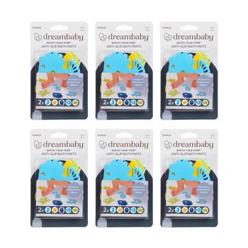 6x 10pc Dreambaby Non-Slip Bath Mats Appliques 11x19cm