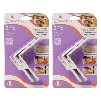 4pc Dreambaby Baby Safety Angle Lock White