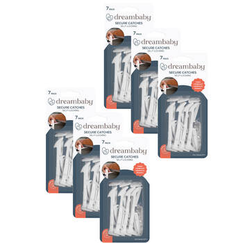 6x 7pc Dreambaby Baby/Kids Self Locking Safety Secure Catches White