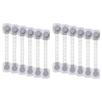 2x 6pc Dreambaby Twist n Lock Baby/Kids Safety Multi Purpose Latch White/Grey