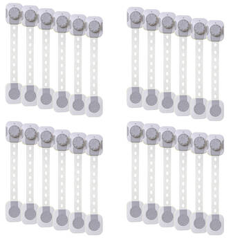 4x 6pc Dreambaby Twist n Lock Baby/Kids Safety Multi Purpose Latch White/Grey