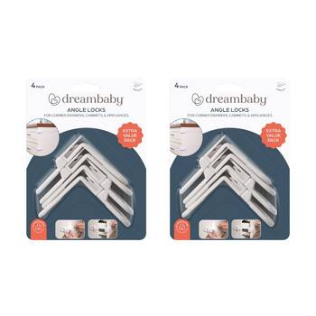 8pc Dreambaby Baby Safety Angle Locks White