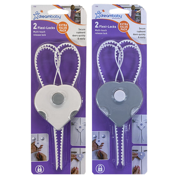 4pc Dreambaby 20cm Safety Flexi-Locks For D-Shaped Cabinet/Cupboard Handle Assorted