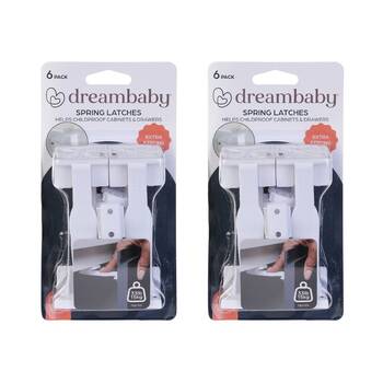 12pc Dreambaby 9cm Spring Latches For Cupboards/Drawers - White