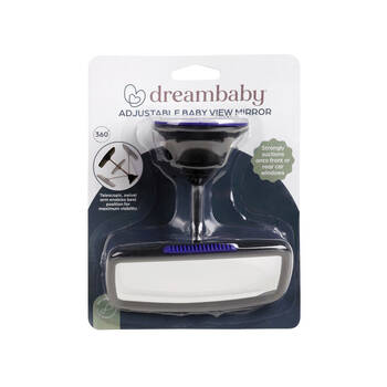 Dreambaby Deluxe Adjustable Baby View Mirror w/ Rotating Swivel - Black
