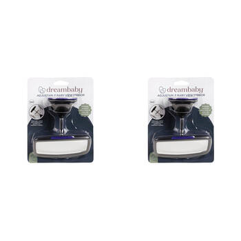2PK Dreambaby Deluxe Adjustable Baby View Mirror w/ Rotating Swivel - Black