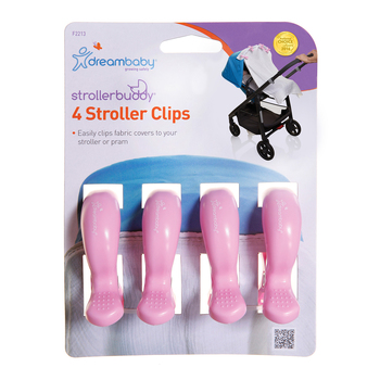 4pc Dreambaby Strollerbuddy Clips For Stroller/Pram - Pink