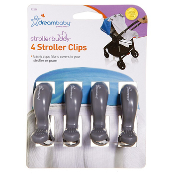 4pc Dreambaby Strollerbuddy Clips For Stroller/Pram - Grey