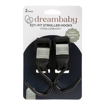 2pc Dreambaby Ezy-Fit Hooks Hanger For Stroller/Pram - Black