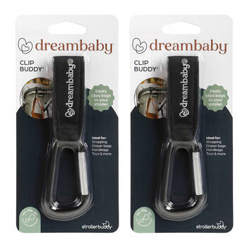 2PK Dreambaby Stollerbuddy Clip Buddy Bag Carrier For Stroller - Black