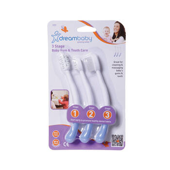 3pc Dreambaby 3-Stage Baby Gum & Tooth Care - Blue