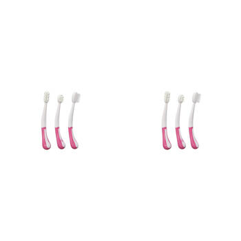 2x 3pc Dreambaby 3-Stage Baby Gum & Tooth Care - Pink