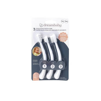 3pc Dreambaby 3-Stage Baby Gum & Tooth Care - White