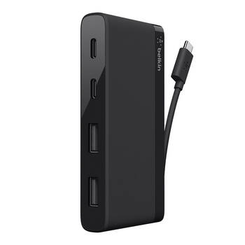 Belkin USB-C To 2 USB C & 2 USB-A Ports Mini Hub Black