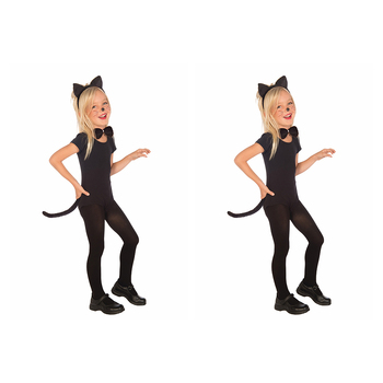 2PK Rubies Child Kitty Cat Plush Kit Kids/Girls Costume Party Accessory Black