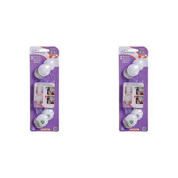 2x 3pc Dreambaby Ezy-Check Multi-Use Latch Safety Lock - White