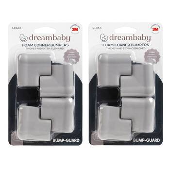 8pc Dreambaby Baby Safety Foam Corner Bumpers Grey