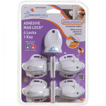 Dreambaby Adhesive Magnetic Child Safety Lock 4 Locks 1 Key