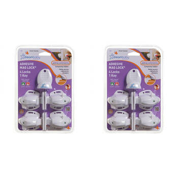 2PK Dreambaby Adhesive Magnetic Child Safety Lock 4 Locks 1 Key