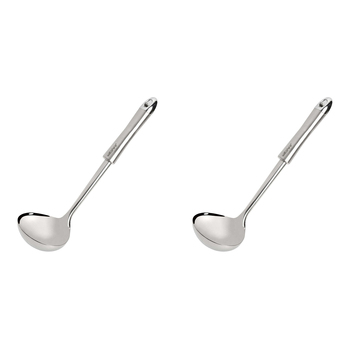 2PK Wiltshire Industrial Kitchen Utensil Stainless Steel Soup Ladle