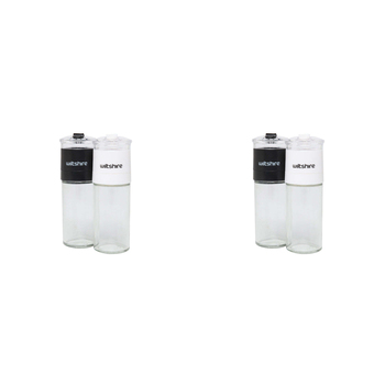 2 x 2pc Wiltshire Salt and Pepper Glass Grinder Set 12cm
