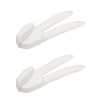 2PK Eterna Plastic Can Opener Quick Lift w/ Stainless Steel Cutter - White