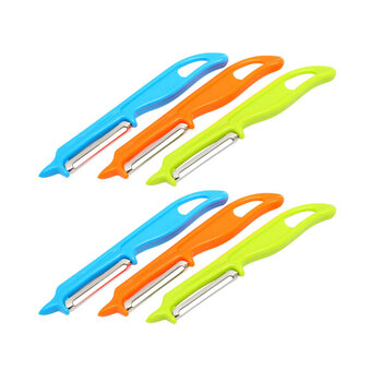 3x 3pc Eterna Plastic Vegetable Peeler w/ Stainless Steel Blade Assorted