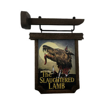 An American Werewolf in London Wood Pub Sign Scaled Replica